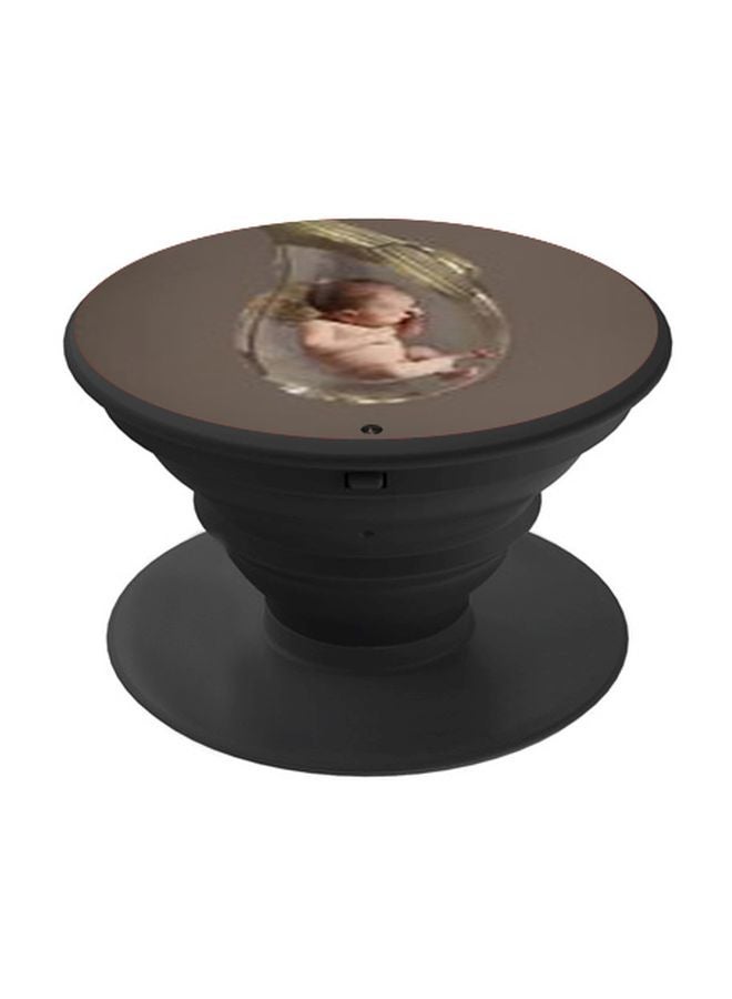 BP Baby Printed Pop Socket Phone Holder Grey/Beige/Black - Image 1