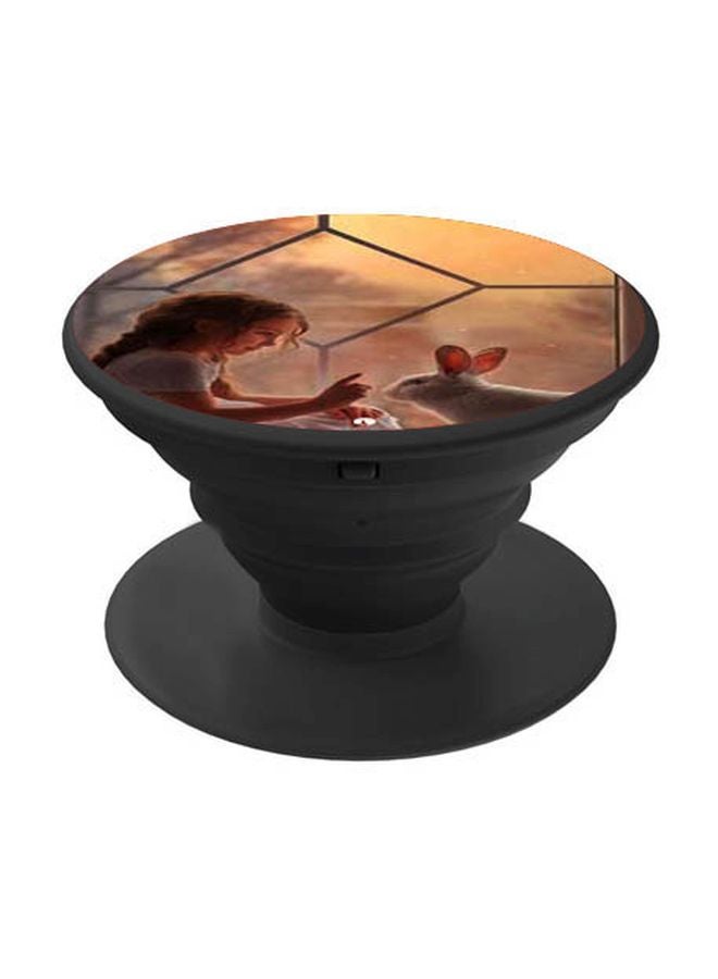 BP Girl With Rabbit Printed Pop Socket Phone Holder Multicolour - Image 1