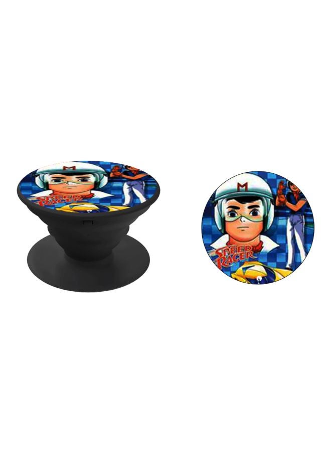 BP Speed Racer Game Printed Pop Socket Phone Holder Blue/White/Black - Image 2