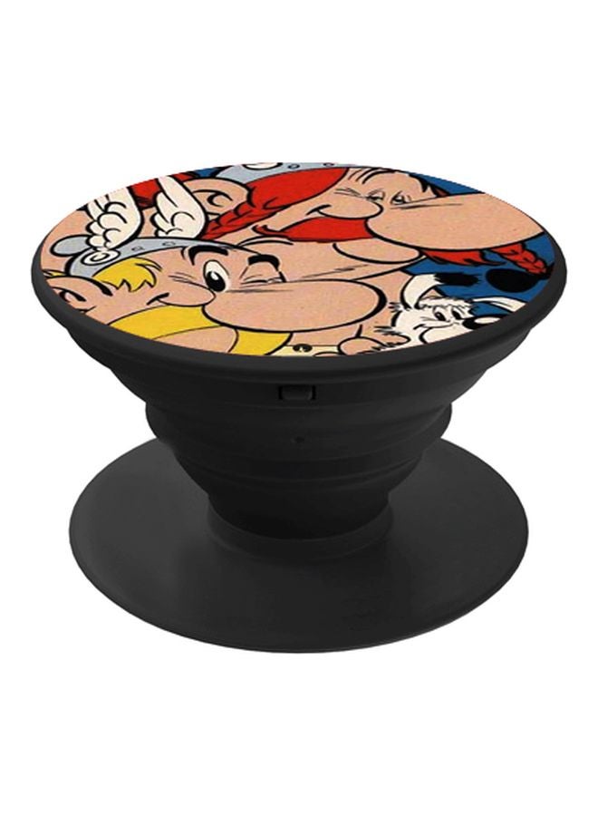 BP Cartoon Printed Pop Socket Phone Holder Red/Brown/Black - Image 1