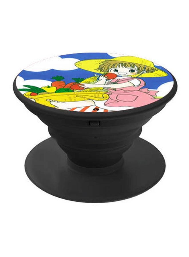 BP Cartoon Printed Pop Socket Phone Holder Blue/Yellow/Black - Image 1