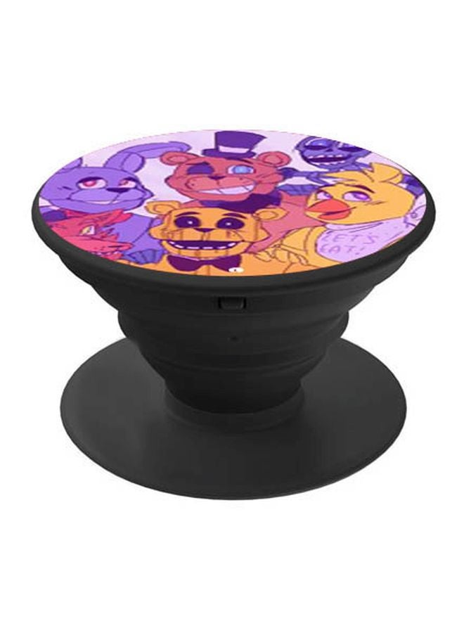 BP Cartoon Printed Pop Socket Phone Holder Yellow/Purple/Black - Image 1