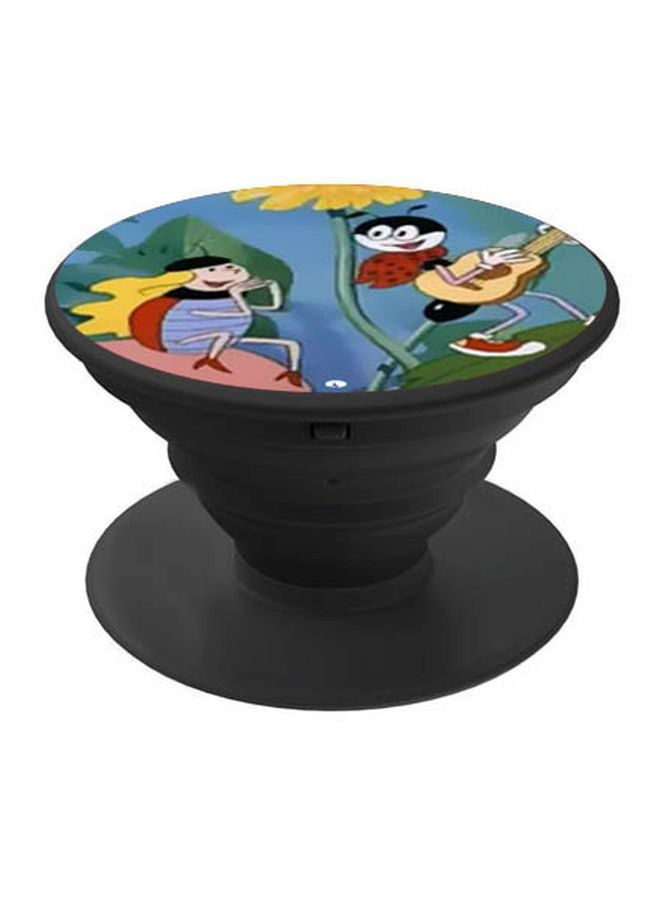 BP Cartoon Printed Pop Socket Phone Holder Blue/Yellow/Black - Image 1