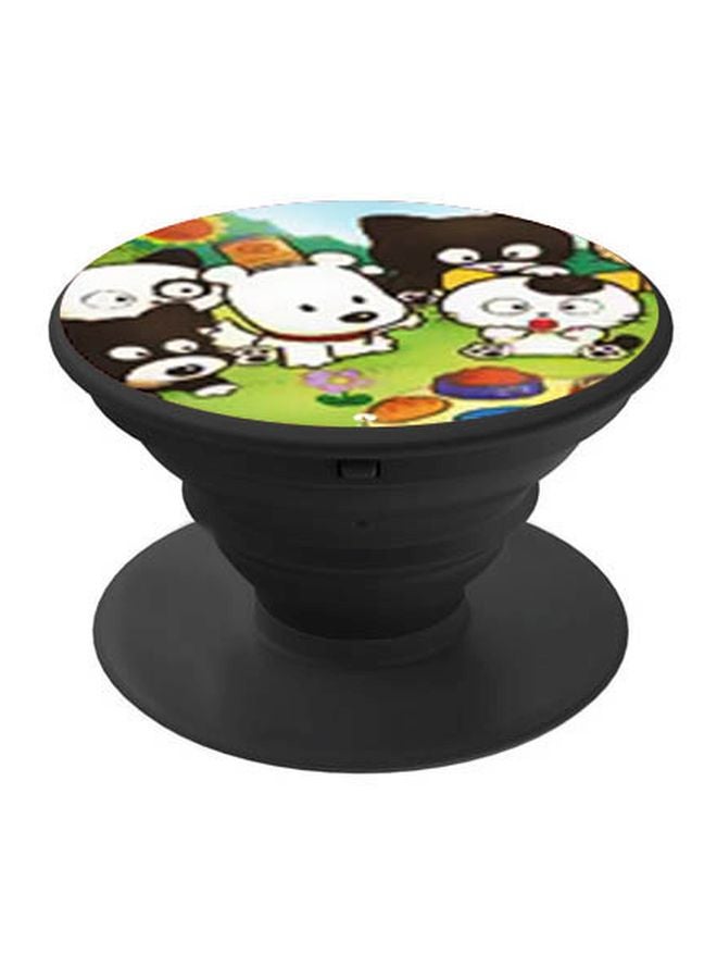 BP Cartoon Printed Pop Socket Phone Holder Green/White/Black - Image 1