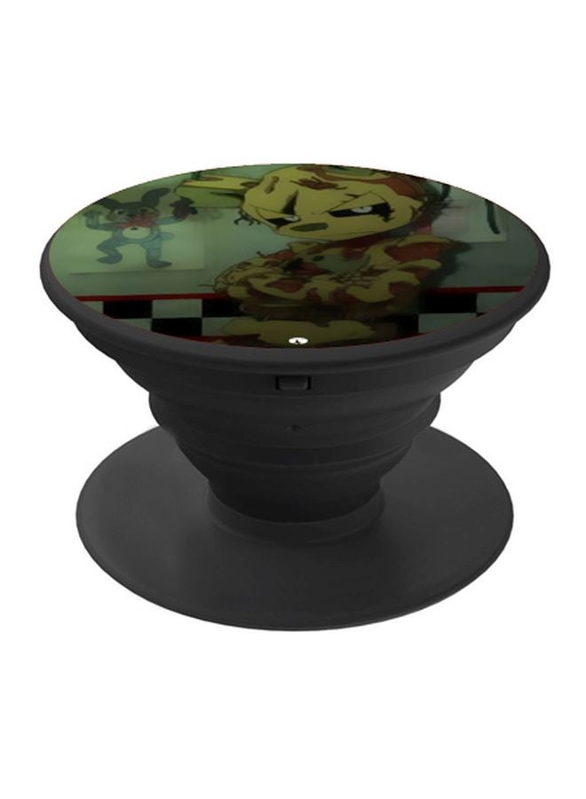 BP Cartoon Printed Pop Socket Phone Holder Green/Yellow/Black - Image 1