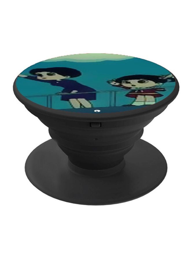 BP Cartoon Girls Printed Pop Socket Phone Holder Blue/Yellow/Black - Image 1