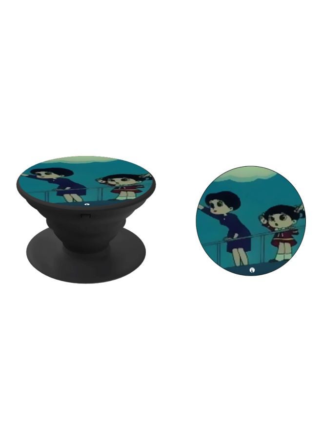BP Cartoon Girls Printed Pop Socket Phone Holder Blue/Yellow/Black - Image 2