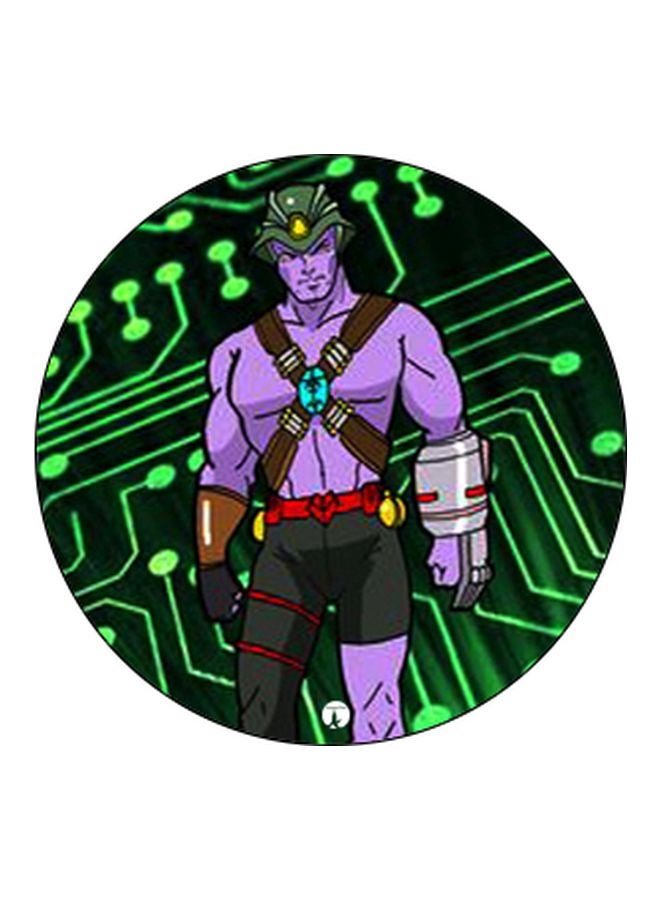 بي بي حامل هاتف على شكل مقبض أصابع منبثق بطبعة رسومات كرتونية أرجواني/أخضر/أسود - Image 2