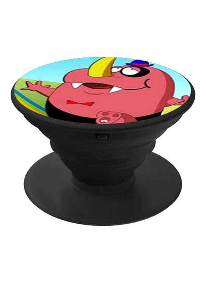 BP Cartoon Printed Pop Socket Phone Holder Pink/Yellow/Black - Image 1