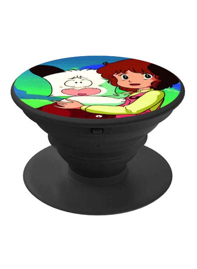 BP Cartoon Printed Pop Socket Phone Holder White/Green/Black - Image 1