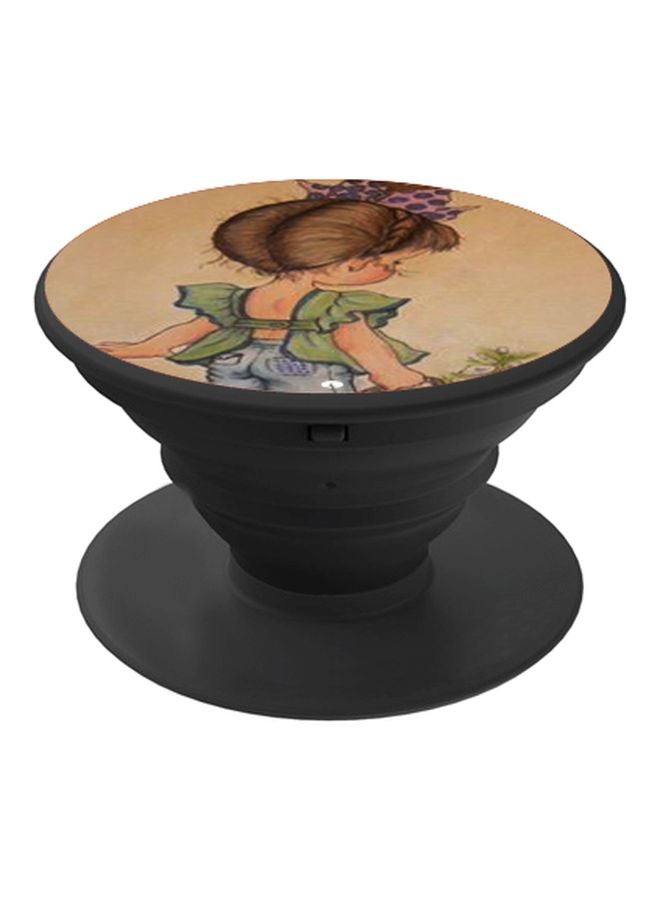 BP Girl Printed Pop Socket Phone Holder Brown/Green/Black - Image 1