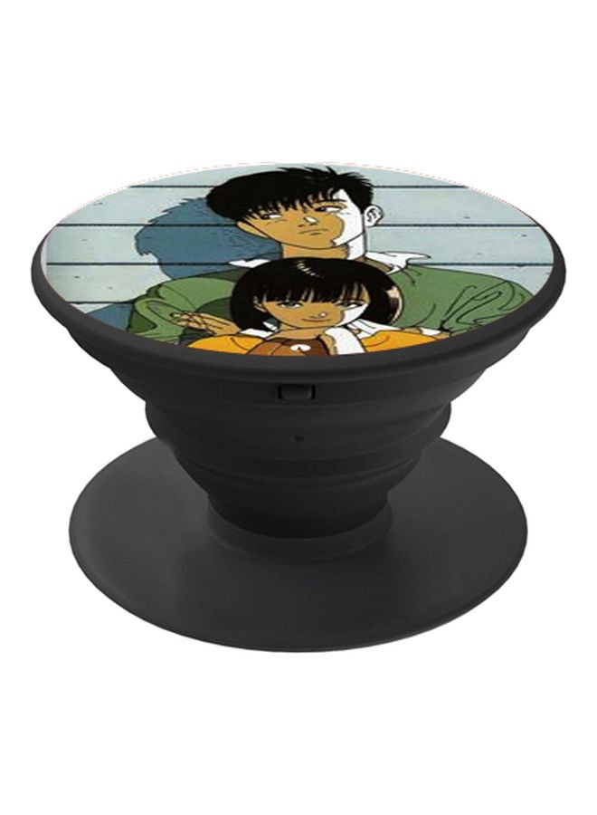 BP Cartoon Printed Pop Socket Phone Holder Green/Yellow/Black - Image 1