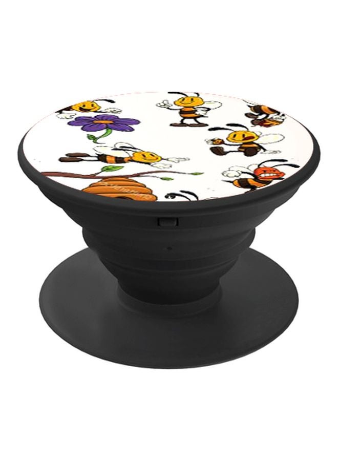BP Bee Cartoon Printed Pop Socket Phone Holder Yellow/Brown/White - Image 1