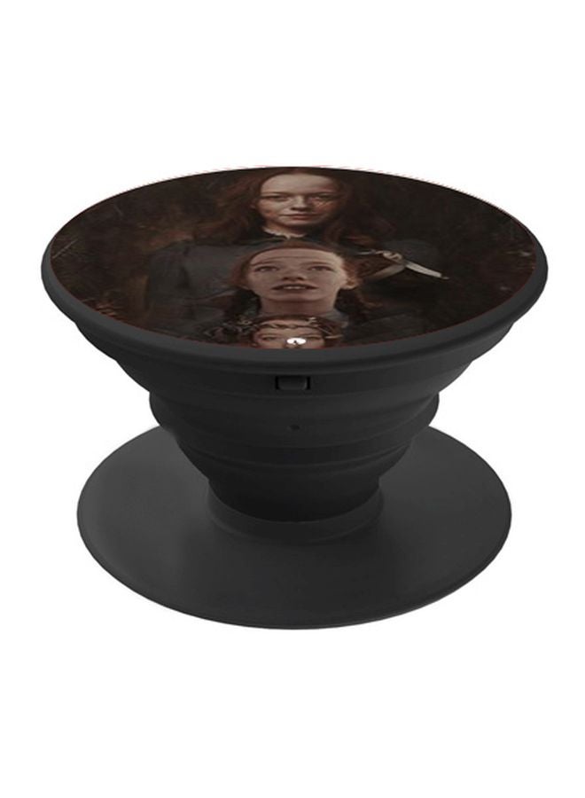 BP Lady Printed Pop Socket Phone Holder Black/Brown - Image 1