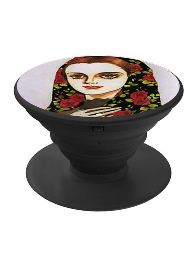 بي بي حامل هاتف منبثق مزين بطبعة أسود/أحمر/بيج - Image 1