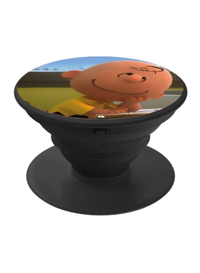 BP Cartoon Printed Pop Socket Phone Holder Black/Peach/Blue - Image 1