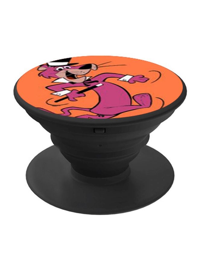 بي بي حامل هاتف على شكل مقبض أصابع منبثق بطبعة رسومات كرتونية أسود/وردي/برتقالي - Image 1