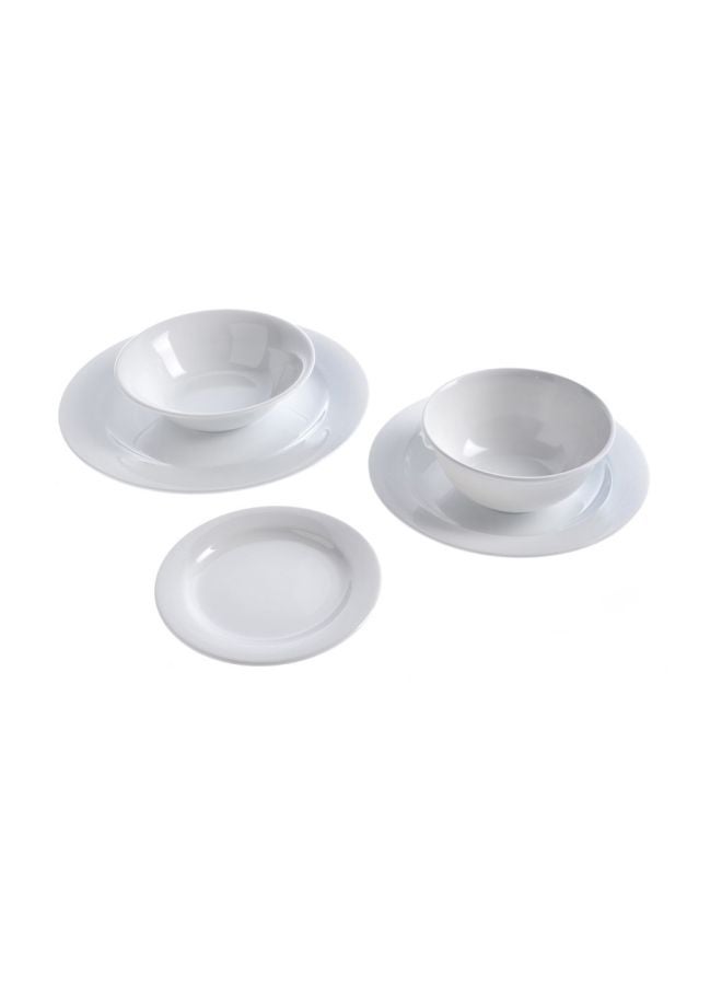 تراست طقم أدوات المائدة من الميلامين مكون من 40 قطعة أبيض - Image 2