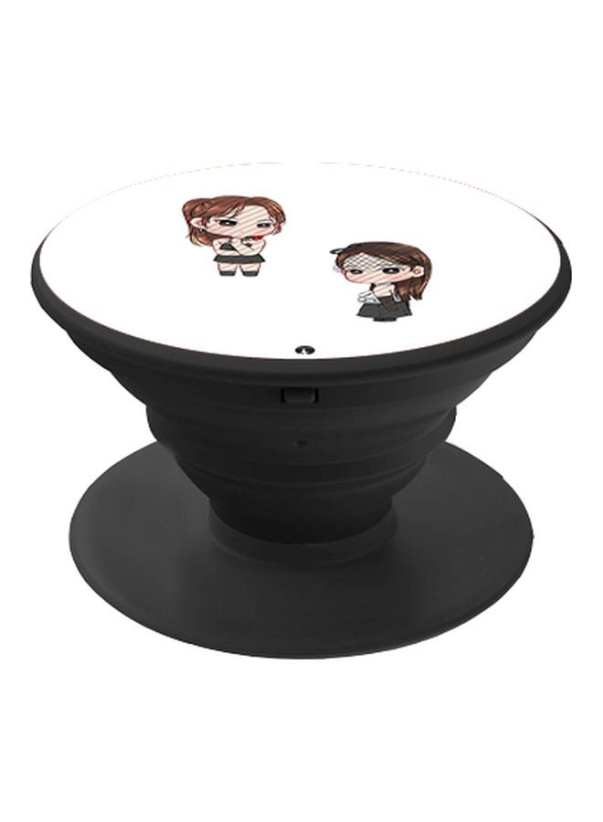 BP Cartoon Printed Pop Socket Phone Holder White/Beige/Brown - Image 1