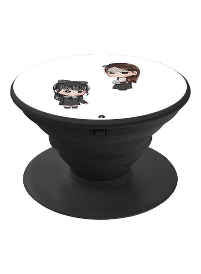 BP Cartoon Printed Pop Socket Phone Holder White/Beige/Brown - Image 1