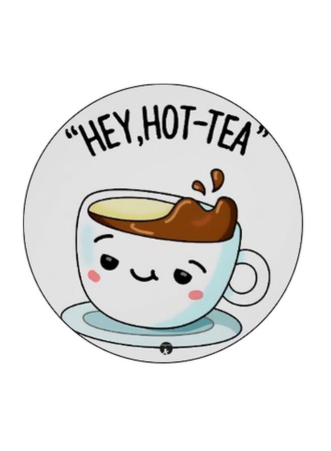 BP Hey Hot Tea Printed Pop Socket Phone Holder Grey/ White/Brown - Image 2