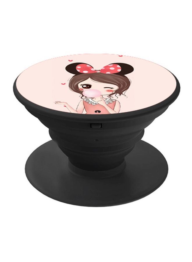BP Girl Printed Pop Socket Phone Holder Pink/Brown/Black - Image 1