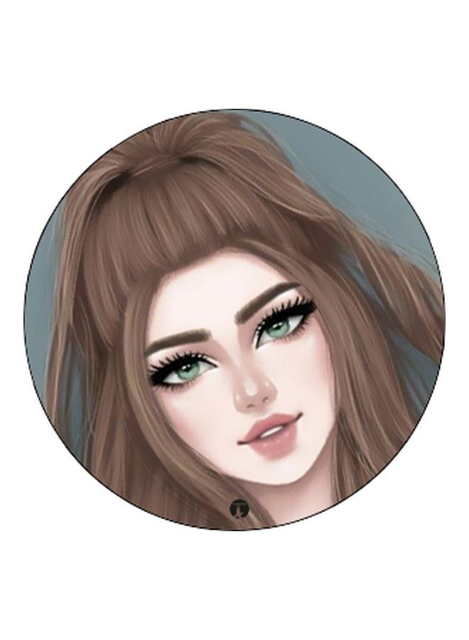 بي بي حامل هاتف بوب سوكيت بطبعة صورة فتاة بني/بيج/رمادي - Image 2