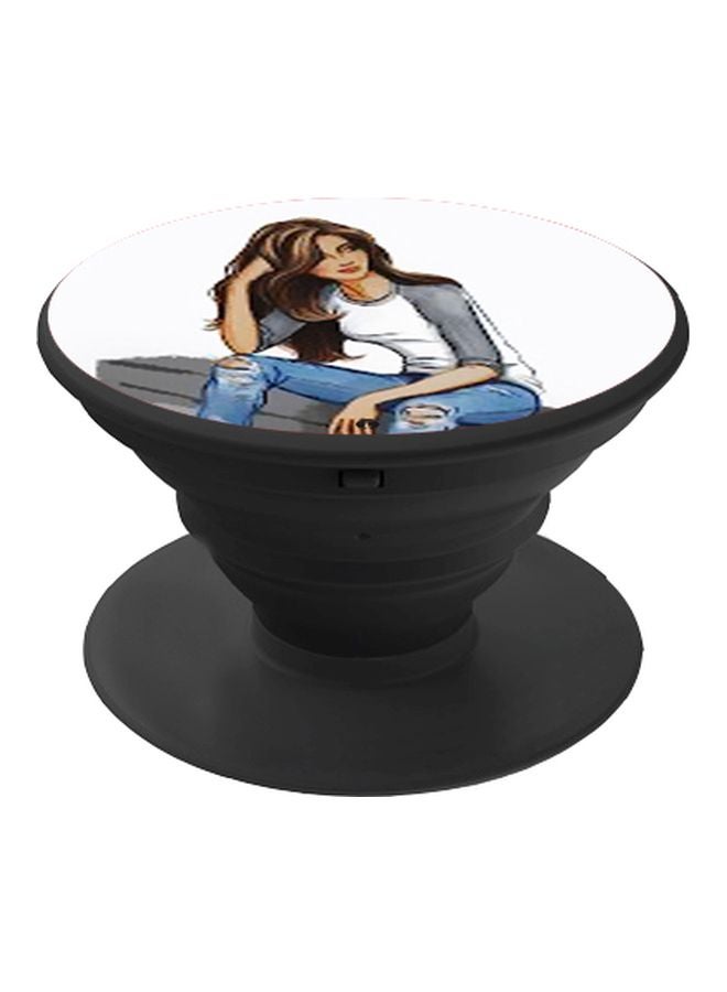 BP Human Figure Printed Pop Socket Phone Holder White/Grey/Blue - Image 1