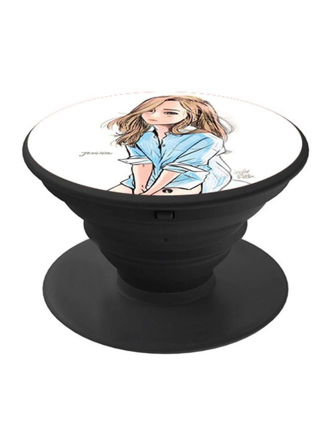 BP Cartoon Printed Pop Socket Phone Holder White/Blue/Beige - Image 1