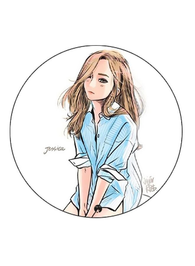 BP Cartoon Printed Pop Socket Phone Holder White/Blue/Beige - Image 2