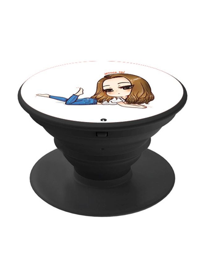 BP Cartoon Printed Pop Socket Phone Holder White/Blue/Beige - Image 1
