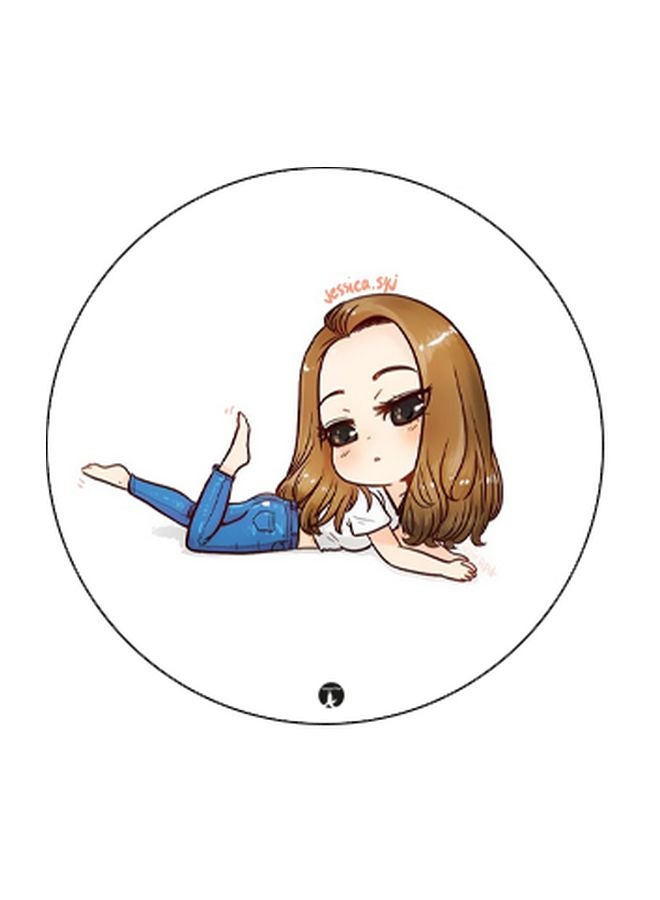 BP Cartoon Printed Pop Socket Phone Holder White/Blue/Beige - Image 2