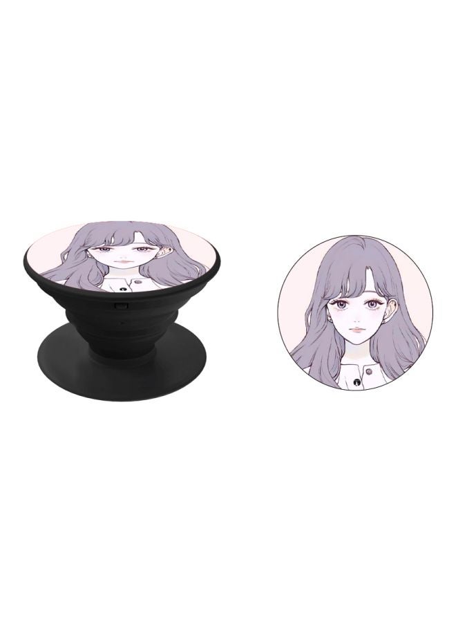 BP Girl Printed Pop Socket Phone Holder Grey/Pink/Black - Image 2