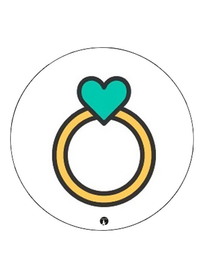 BP Ring Printed Pop Socket Phone Holder White/Yellow - Image 2