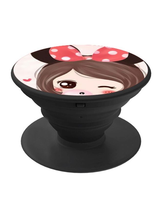 BP Girl Printed Pop Socket Phone Holder Pink/Brown - Image 1