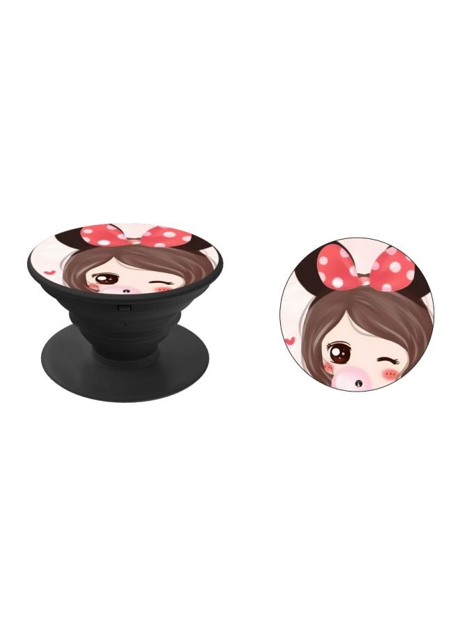 BP Girl Printed Pop Socket Phone Holder Pink/Brown - Image 2