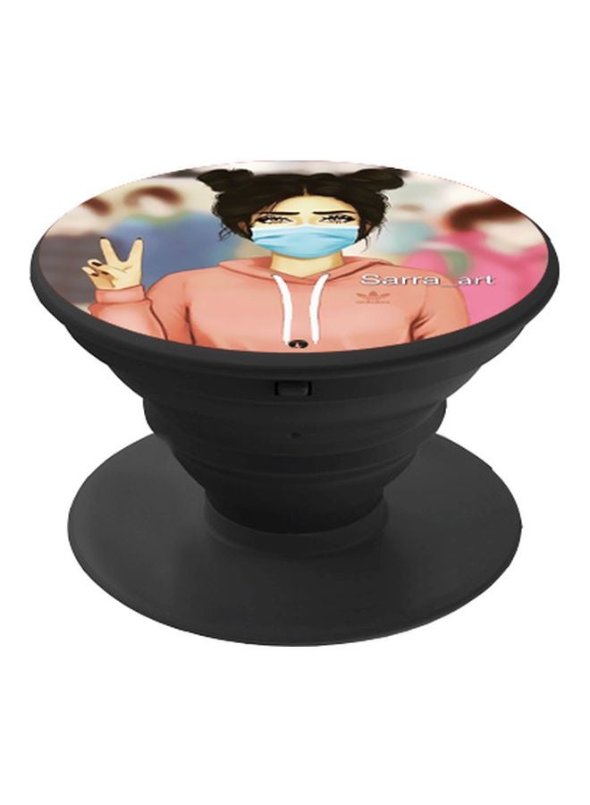 BP Human Figure Printed Pop Socket Phone Holder Beige/Peach/Blue - Image 1