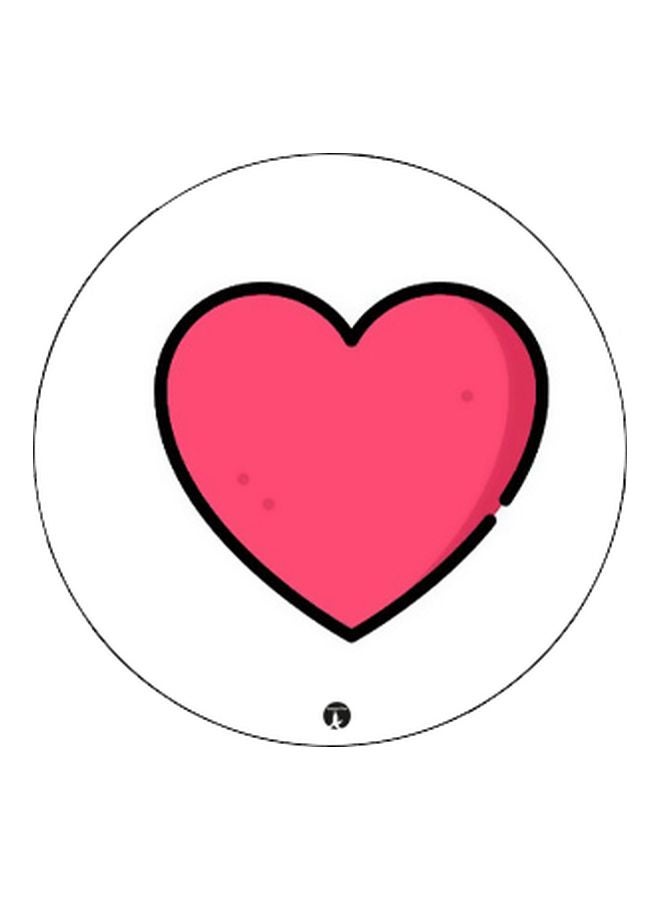 BP Heart Printed Pop Socket Phone Holder White/Pink - Image 2