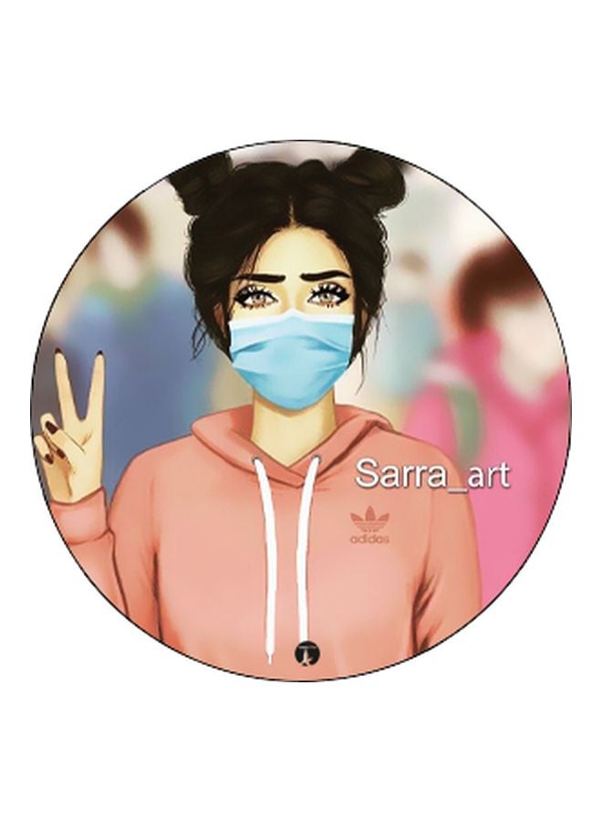 BP Human Figure Printed Pop Socket Phone Holder Beige/Peach/Blue - Image 2