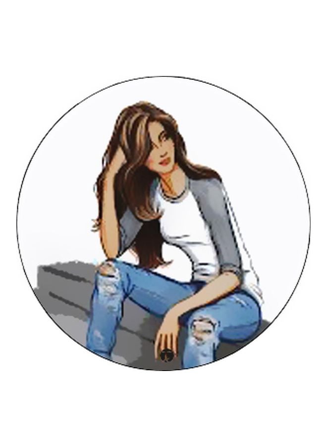 BP Human Figure Printed Pop Socket Phone Holder White/Grey/Blue - Image 2