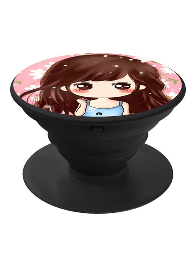 BP Cartoon Printed Pop Socket Phone Holder Brown/Pink/Blue - Image 1