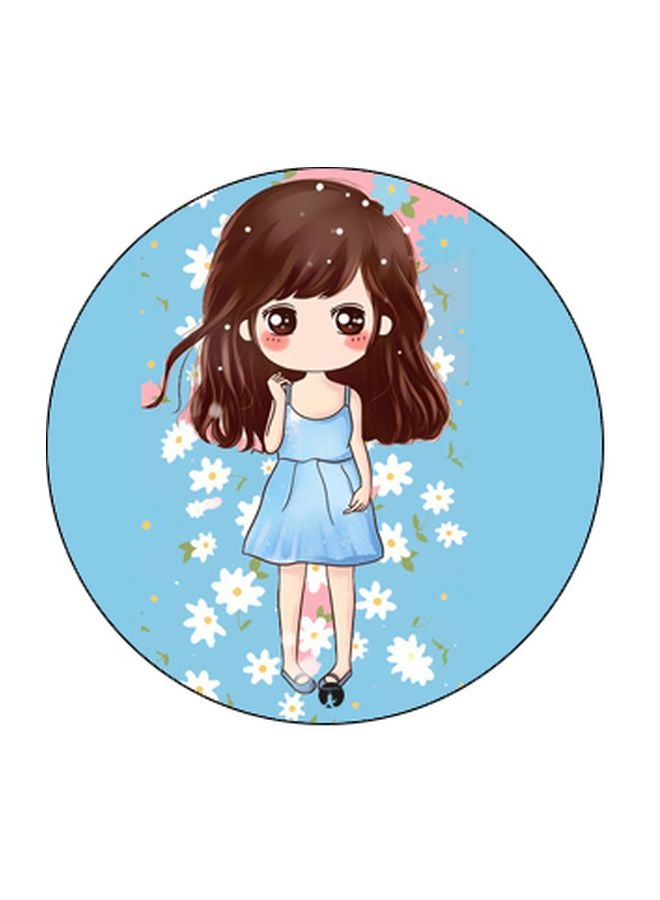 BP Cartoon Printed Pop Socket Phone Holder Blue/Brown - Image 2