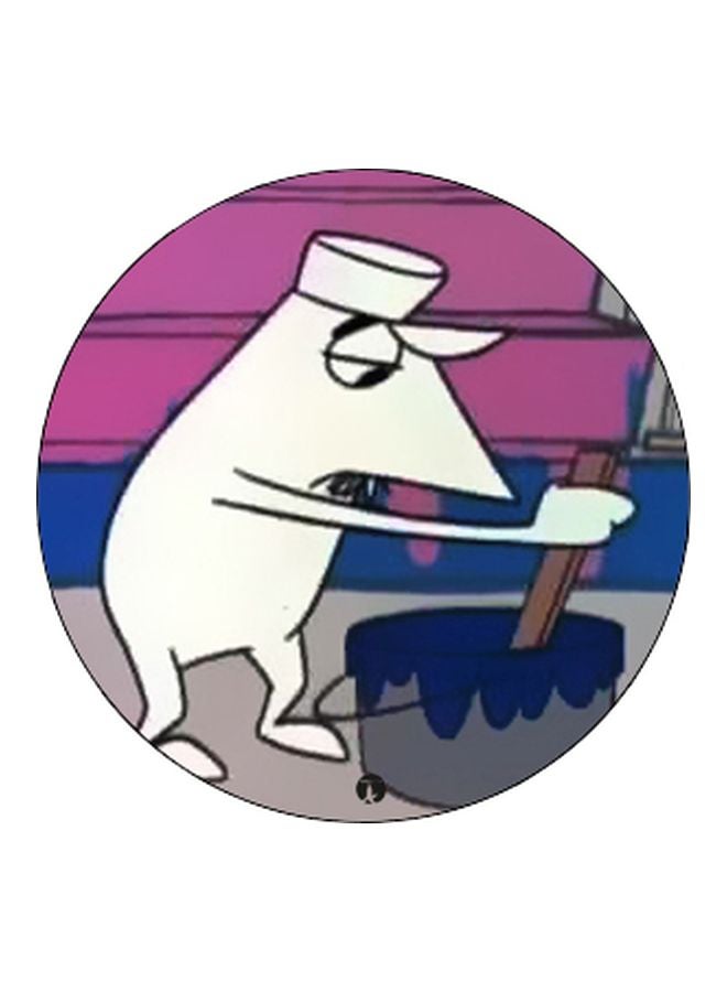 بي بي حامل هاتف على شكل مقبض أصابع منبثق بطبعة رسومات كرتونية أبيض/أزرق/وردي - Image 2