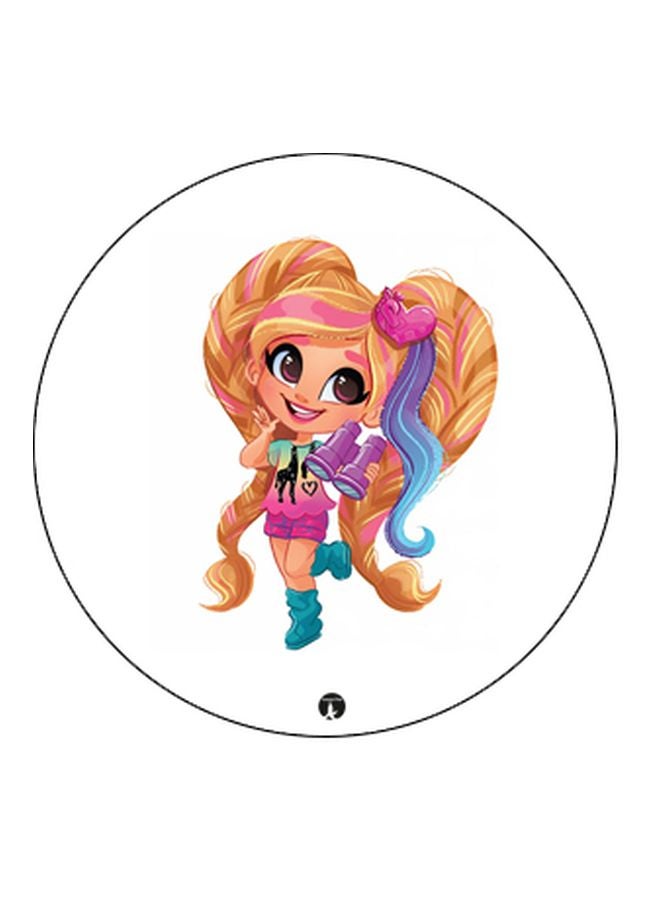 BP Cartoon Girl Printed Pop Socket Phone Holder White/Beige/Blue - Image 2