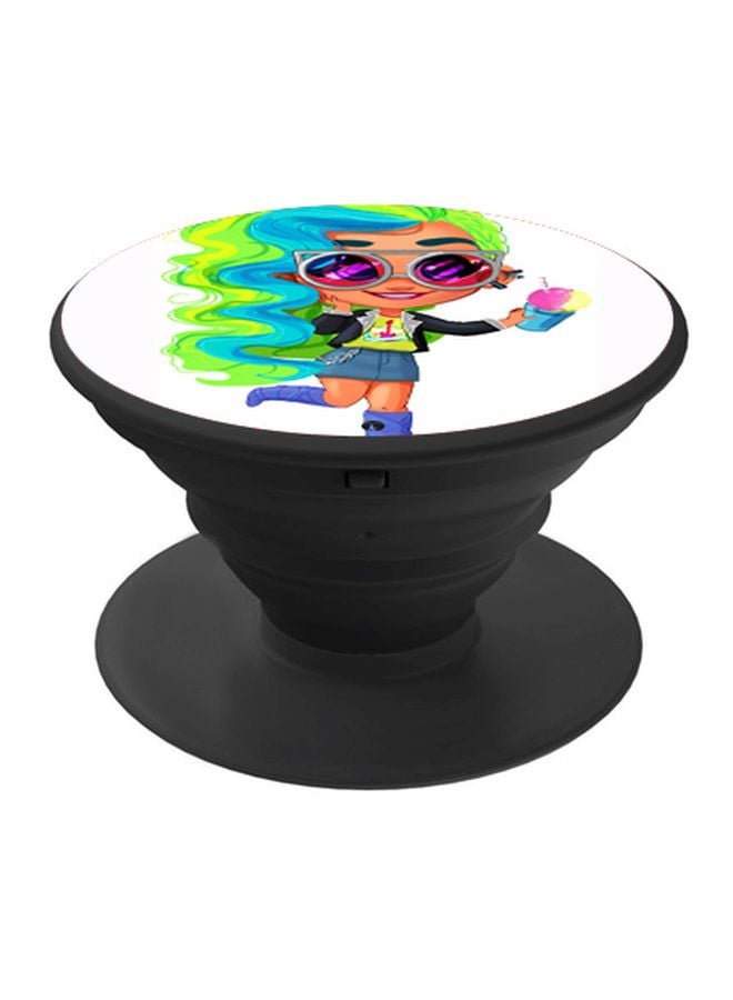 BP Cartoon Printed Pop Socket Phone Holder White/Green/Blue - Image 1