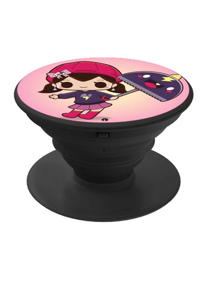 BP Cartoon Printed Pop Socket Phone Holder Pink/Purple/Beige - Image 1