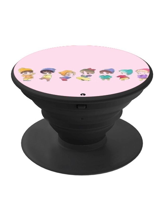 BP Cartoon Printed Pop Socket Phone Holder Pink/Yellow/Green - Image 1