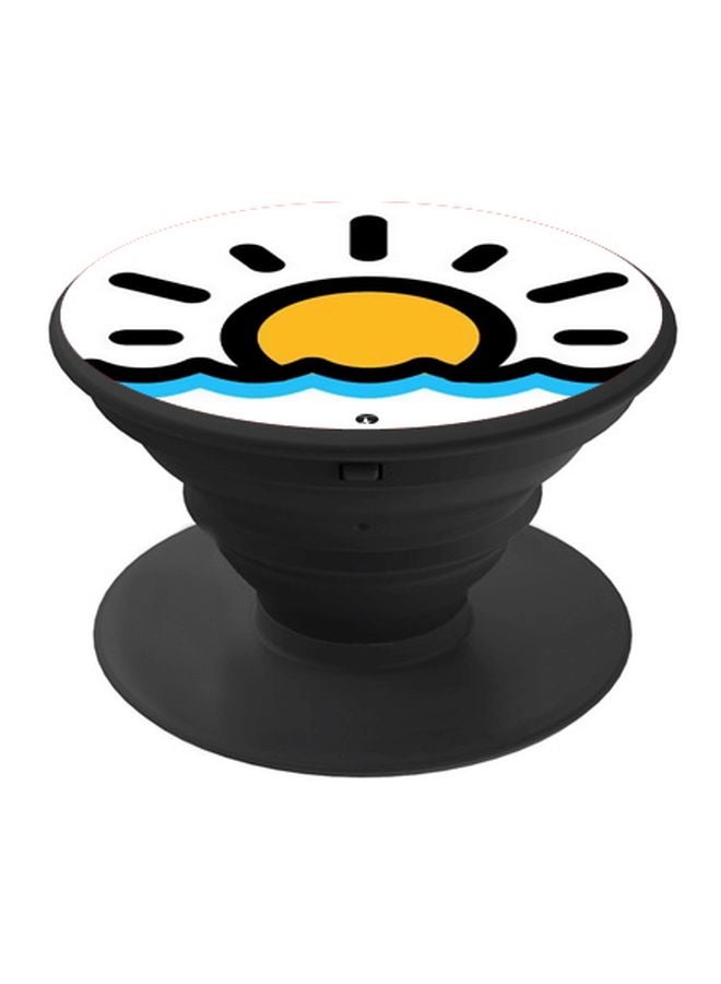 BP Sun Printed Pop Socket Phone Holder White/Black/Yellow - Image 1