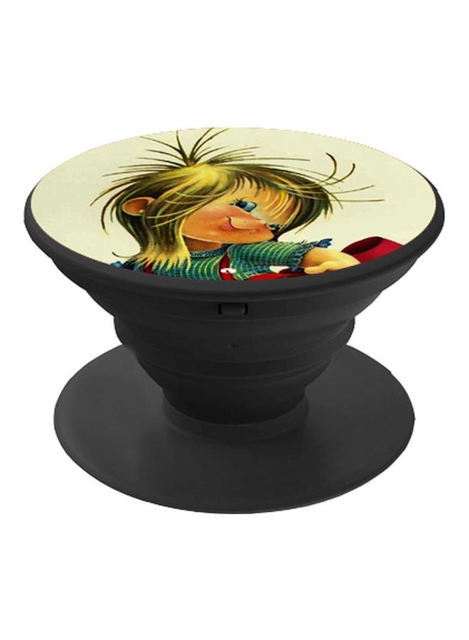 BP Girl Printed Pop Socket Phone Holder Yellow/Green/Black - Image 1