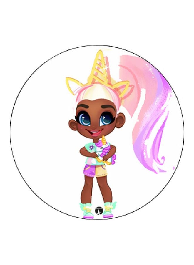 BP Cartoon Printed Pop Socket Phone Holder White/Brown/Purple - Image 2